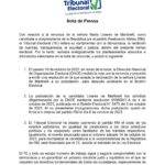 Lee aquí el comunicado completo del Tribunal Electoral.