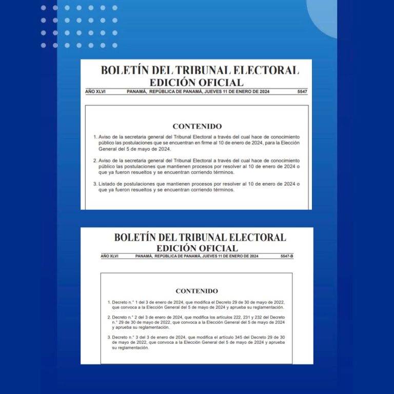 Candidaturas en firme-candidatos-Código Electoral-Decreto-Tribunal Electoral-verificadocontigo.com-Boletín Electoral