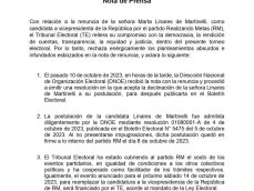 Comunicado-Tribunal-Electoral Lee aquí el comunicado completo del Tribunal Electoral.