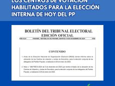 listado sede centros de votación y juntas de escrutinio para elección conjunta de los delegados de corregimiento y delegados del distrito del Partido Popular (PP)