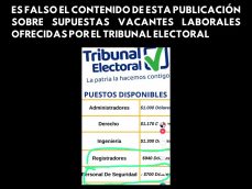 vacantes laborales-publicación falsa-Tribunal Electoral-verificadocontigo.com
